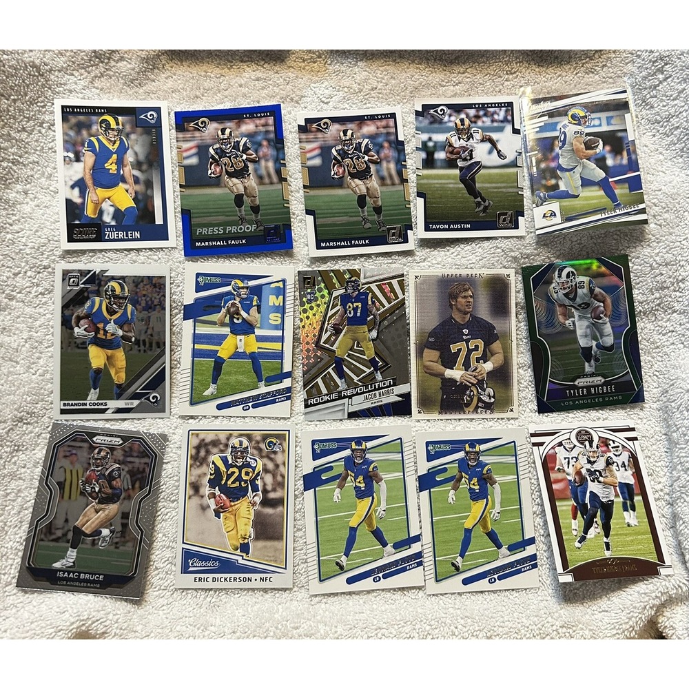 Panini Lot of 15 Los Angeles Rams Varied Football Trading Cards (Z1)